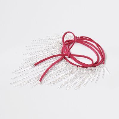 River Island Womens Diamante Drape Anklet