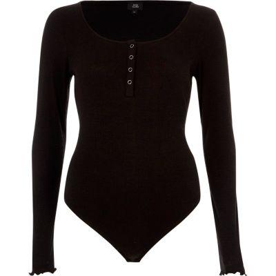 River Island Womens Scoop Neck Long Sleeve Bodysuit