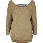 River Island Womens Gold Slouchy Jumper