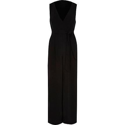 River Island Womens Petite Wide Leg Sleeveless Jumpsuit