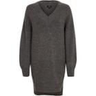River Island Womens V Neck Stepped Hem Jumper