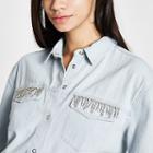 River Island Womens Diamante Embellished Denim Shirt