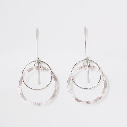 River Island Womens Silver Color Resin Ring Drop Earrings