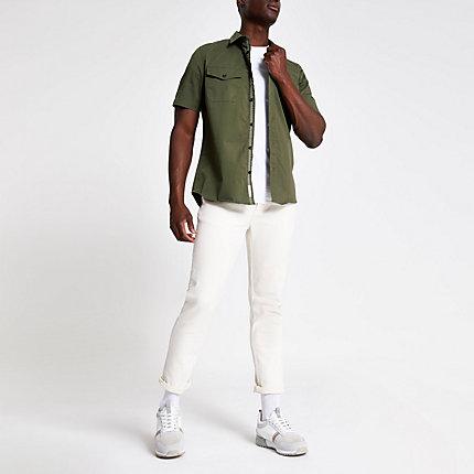 River Island Mens Short Sleeve Utility Shirt