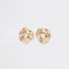 River Island Womens Gold Color Wavy Triangle Stud Earrings