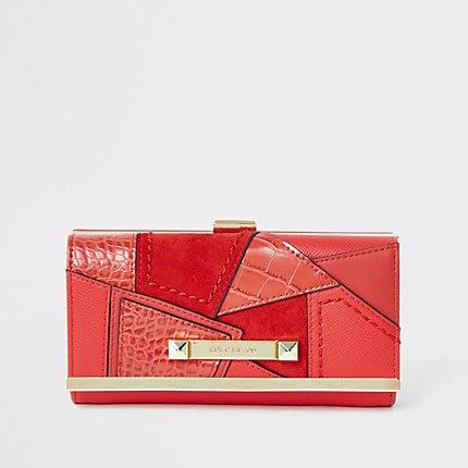 River Island Womens Patchwork Cliptop Purse