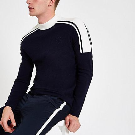 River Island Mens Slim Fit Turtle Neck Long Sleeve Jumper