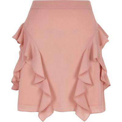 River Island Womens Chiffon Frill A-line Mini Skirt