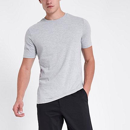 River Island Mens Marl Slim Fit Crew Neck T-shirt