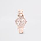 River Island Womens Rose Gold Color Rhinestone Chain Watch