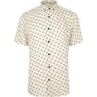River Island Mens Feather Slim Fit Short Sleeve Shirt