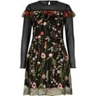 River Island Womens Embroidered Mesh Dress