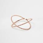 River Island Womens Rose Gold Tone Diamante Pave Kiss Ring