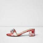 River Island Womens Floral Print Jewel Embellished Mules