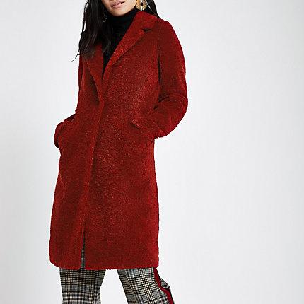 River Island Womens Fleece Longline Coat