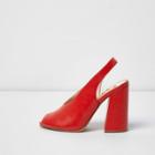 River Island Womens High Vamp Block Heel Sandals