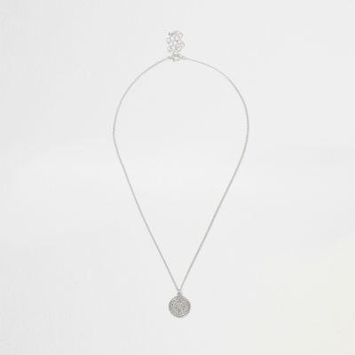 River Island Mens Silver Tone Coin Necklace