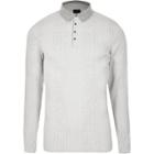 River Island Mens Muscle Fit Chunky Rib Polo Shirt