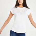 River Island Womens White Embroidered T-shirt
