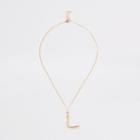 River Island Womens Gold Tone Large Initial 'l' Necklace