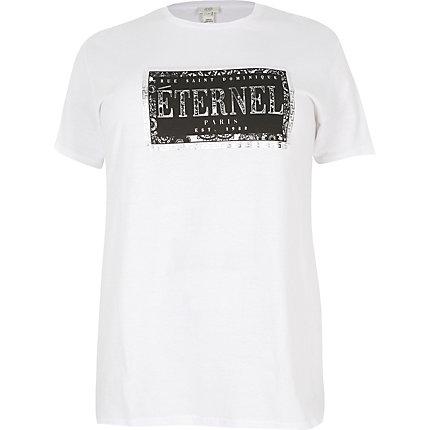 River Island Womens Plus White 'eternal' Printed T-shirt