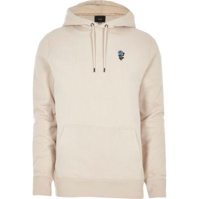 River Island Mens Rose Embroidered Hoodie