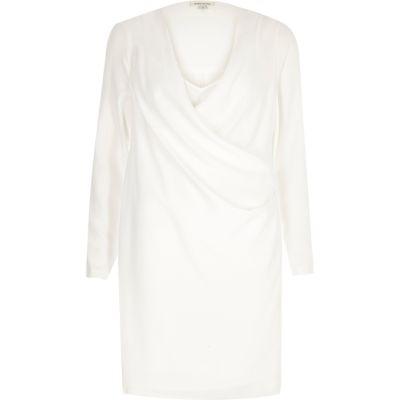 River Island Womens White Draped Swing Dress