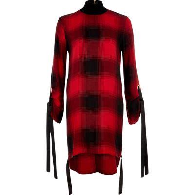 River Island Womens Check High Neck Swing Dress