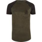 River Island Mens Faux Suede Muscle Fit T-shirt