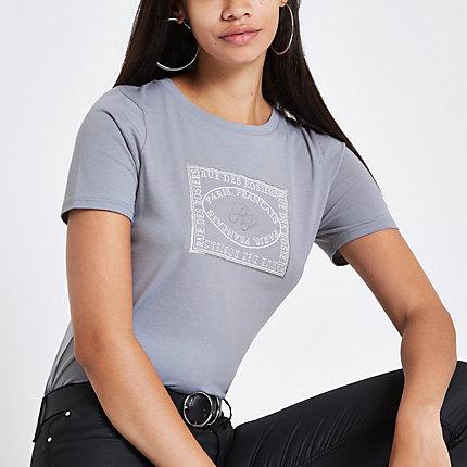 River Island Womens 'rue Des Rosiers' Print Fitted T-shirt