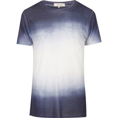 River Island Mens White And Faded Print T-shirt
