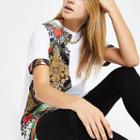 River Island Womens White Mix Printed Jumbo T-shirt