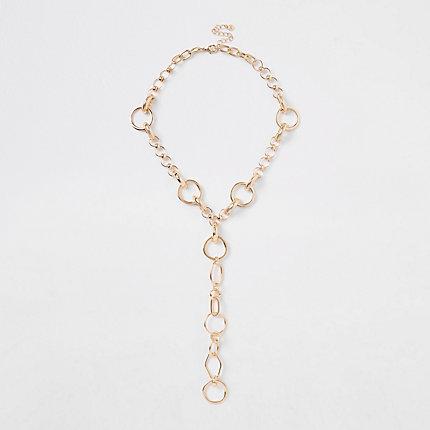 River Island Womens Gold Colour Circle Chunky Chain Necklace