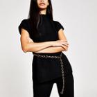 River Island Womens Chain Belted Knitted Top