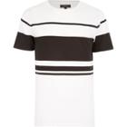 River Island Menswhite Block Stripe T-shirt