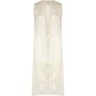 River Island Womens White Lace Embroidered Sleeveless Duster