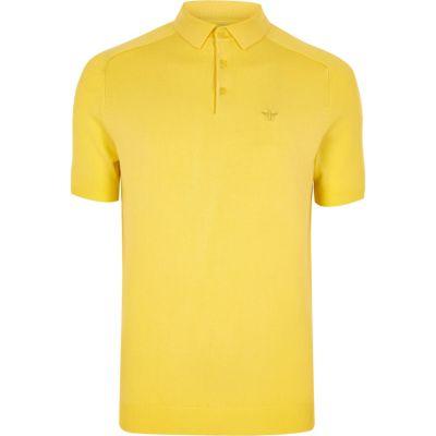 River Island Mens Slim Fit Wasp Knit Polo Shirt