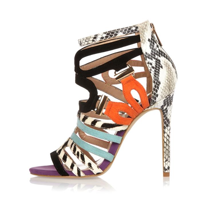 River Island Womens Color Block Strappy Stiletto Heels