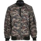 River Island Mens Camo Print Quilted Jacket