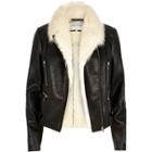 River Island Womens Leather-look Fitted Biker Jacket