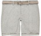 River Island Mensgreen Weave Slim Shorts