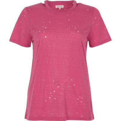 River Island Womens Distressed T-shirt