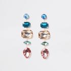 River Island Womens Gold Tone Jewel Drop Earring