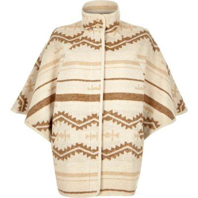 River Island Womens Geo Pattern Wool Blend Cape