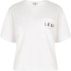 River Island Womens Petite White 'less Is More' Crop T-shirt