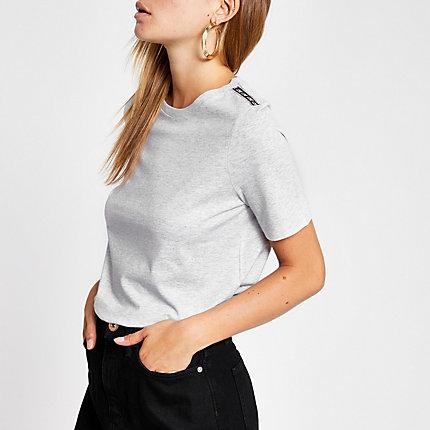 River Island Womens 'love' Diamante Trim T-shirt