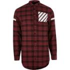 River Island Mens Check Pocket Print Longline Shirt