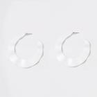 River Island Womens White Wavy Hoop Earrings