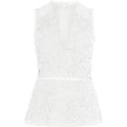 River Island Womens White Lace Sleeveless Peplum Top