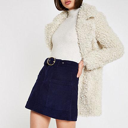 River Island Womens Cord Belted Mini Skirt